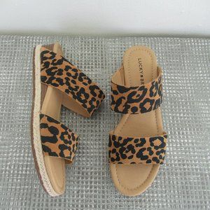 Lucky Brand Wyntor Animal Print Women’s Shoes Slip Sandals Size 6.5 M NEW